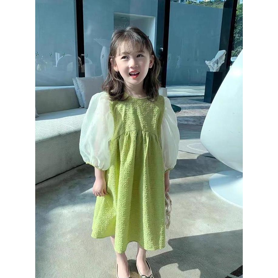 Promo French Style Dress Anak Perempuan Lengan Organza Gaun Anak Perempuan Rok Manis Anak Perempuan 