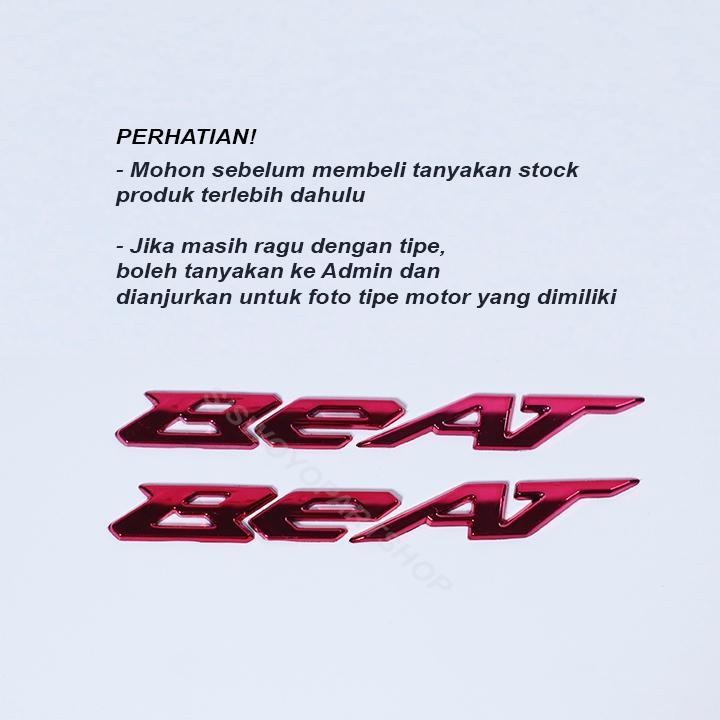 EMBLEM MOTOR BEAT 3D TIMBUL HONDA BEAT RED NON ORI BEST QUALITY