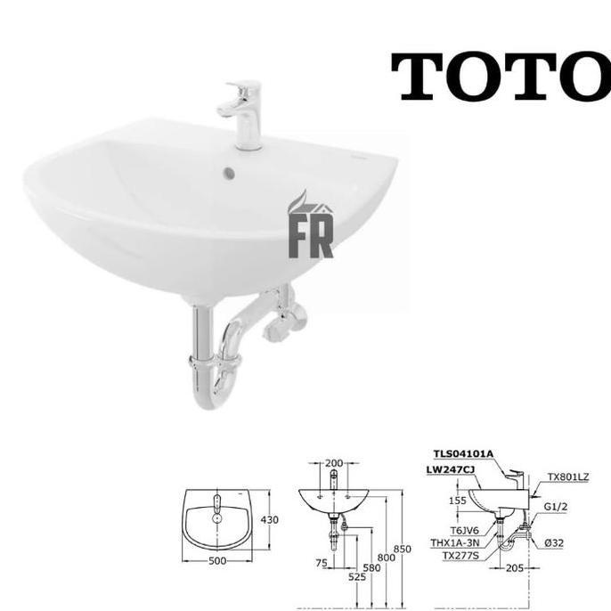 wastafel toto lw 247 komplet set