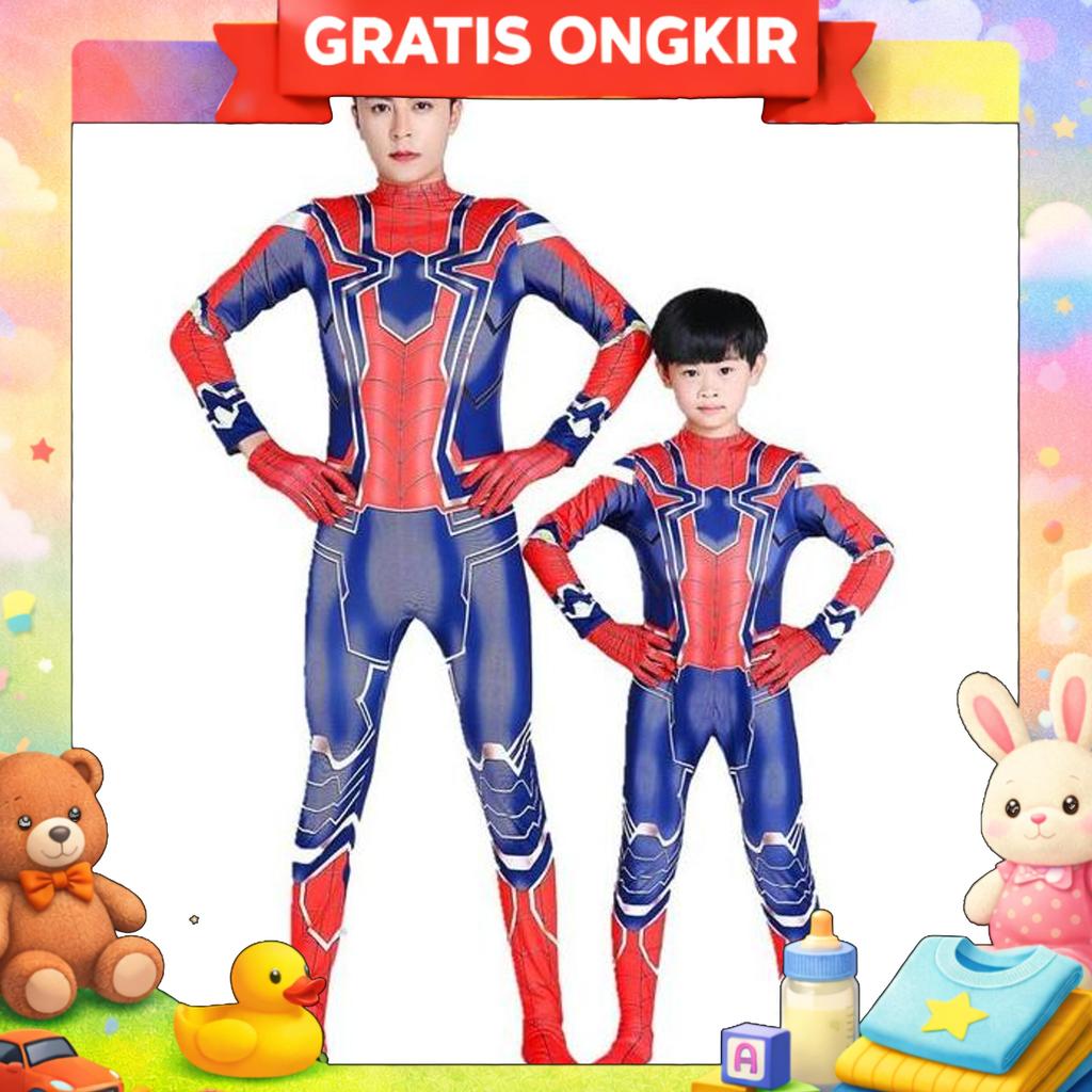 2024 Kostum Cosplay Iron Spiderman Untuk Kostum Anak Kostum Spiderman Morales Anak  Laki-Laki