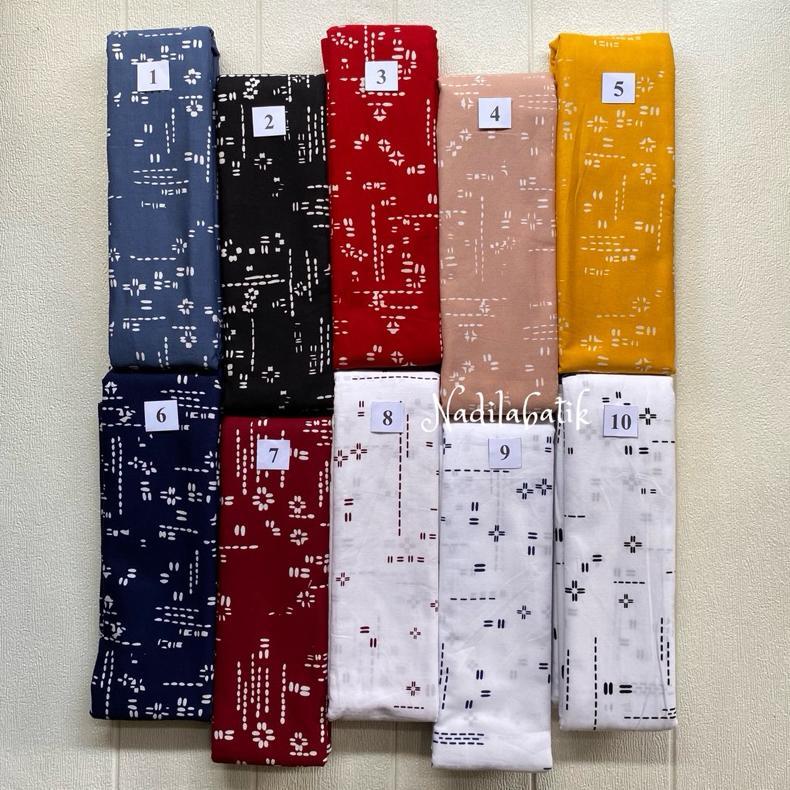 Terlaris Kain Batik Cap Garutan | Motip Sashiko Garis | Bybatiknadila