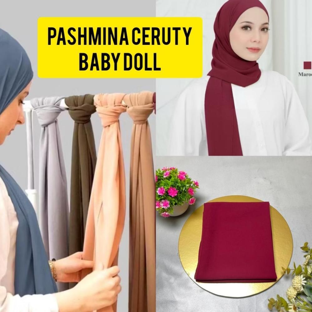 Pashmina ceruti Premium - pashmina ceruty babydoll -pashmina hijab ceruti / pashmina Premium bahan h