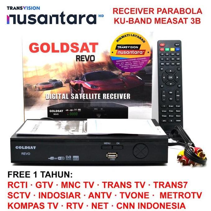 Receiver Parabola Mpeg4 HD Goldsat Nusantara / Transvision BISA GRAB