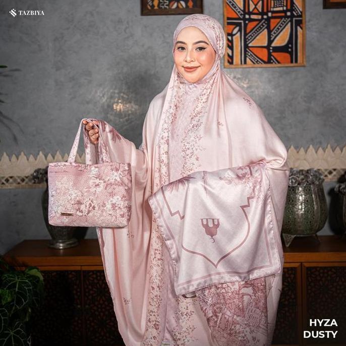 ORIGINAL 100% MUKENA TAZBIYA PREMIUM HYZA SERIES | Mukena Rayon Satin 2IN1 Free Sajadah | Mukena Mot