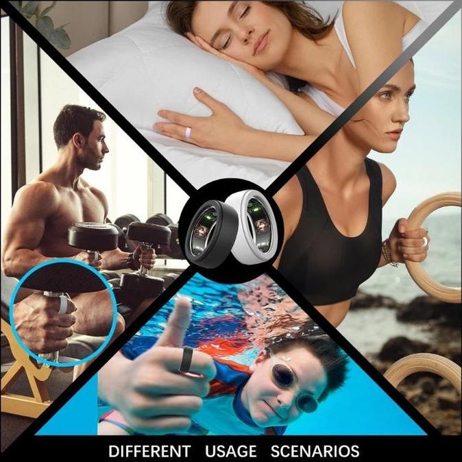 Thebest- 5pcs Cincin Tasbih kotak pelindung/Kasus Silikon Smart Ring Anti Air Pengingat Sholat