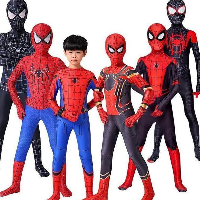 Kostum Spiderman Cosplay Onesie Party Baju Hero Anak Laba Laba