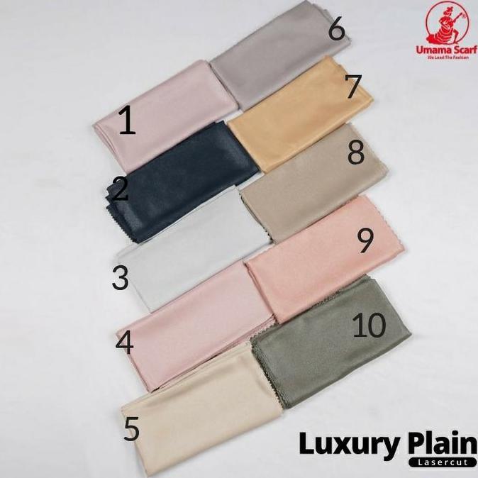 Thebest- Hijab Segi Empat Syari Glitter Luxury Plain Laser Cut umama scarf