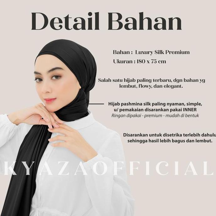 Thebest- Pashmina Silk Luxury | Luxury Silk Shawl | Pashmina Satin Silk | Pashmina Silk Lembut Jilba