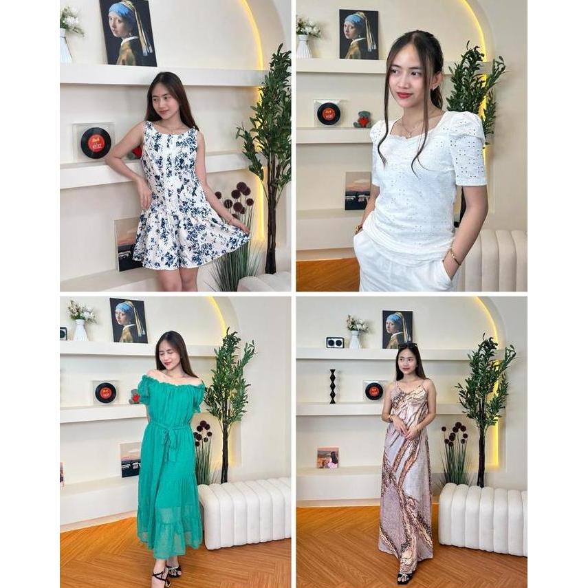 BEST SELLER / PREMIUM DOUBVIBE - Baju Kantor Casual Kode 401-500 Dress Wanita Long Dress LD Besar Ga