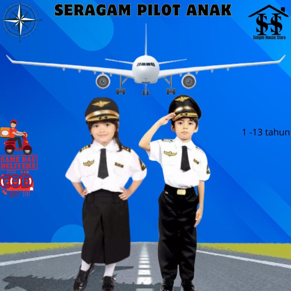 Baju Profesi Anak Kostum Karnaval Anak Costum Pilot Anak Tk Pauk Sd Fashion Usia 1 2 3 4 5 6 7 8 9 1