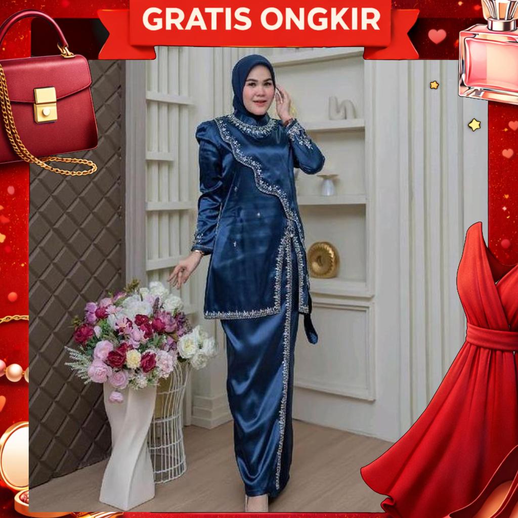 Set Series Naira// Baju Kurung Melayu Terbaru// Baju Kurung Stelan Terbaru //Gratis Hijab//Baju Kuru