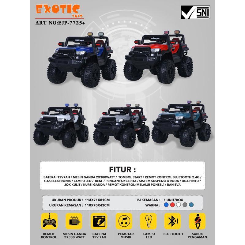 Mobil Aki Anak Exotic Jeep Ejp-7706 Ejp-7704 7727 7723 Ejp7706 Ejp7004 Ejp7727 Ejp7723 Remote Remot 