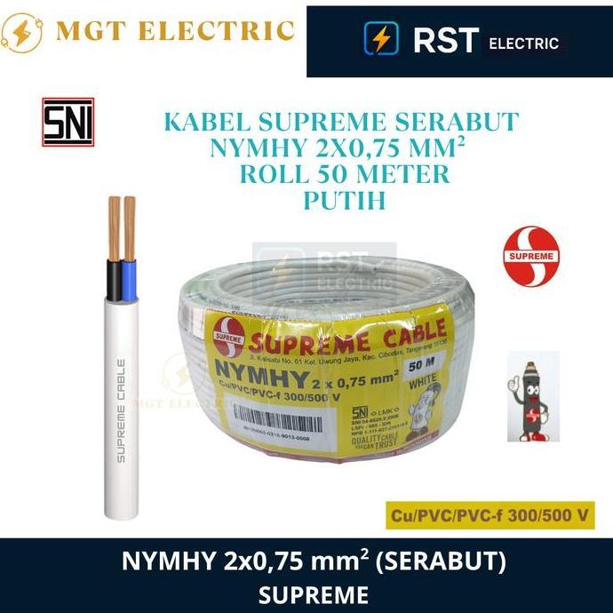 Codchat,Admin- Supreme Nymhy 2X0.75 Mm  Rol 50 Meter / Nymhy Supreme 2X0,75 Mm Rol 50M / Kabel Serab