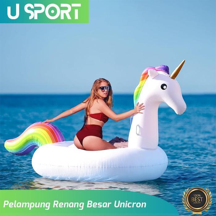 Ban renang aesthetic unicorn karakter besar/ Pelampung duduk dewasa