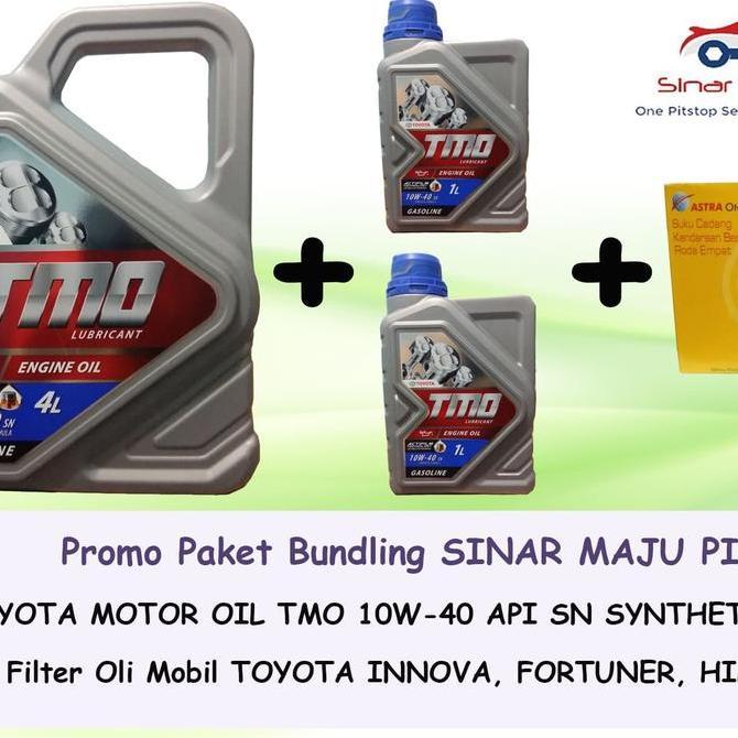 Olinol- Paket Oli Mobil Tmo 10W-40 Isi 6 Liter & Filter Oli Mobil Toyota Innova & Fortuner Bensin