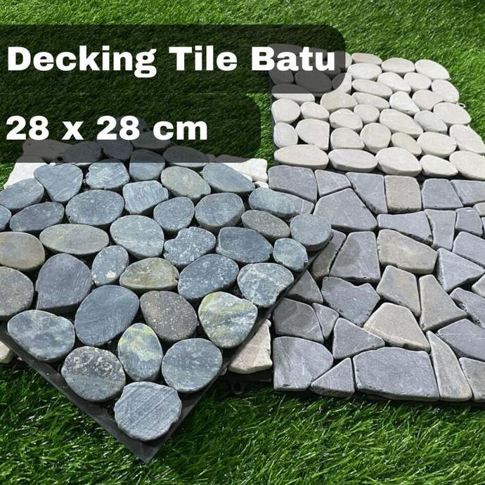 Taman- Lantai Decking Tile Batu Alam 28X28Cm