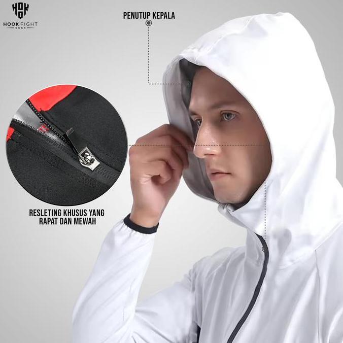 Hghtwee- Jaket Sauna Suit Olahraga Baju Jas Pembakar Lemak Elastis Hook Baju Sauna Olahraga Pembakar