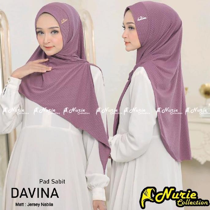 Terpopuler- {Nurie Collection}Davina Hijab Instan Jersey Nabila Pet Sabit*Free Gesper*. Muslim Kerud