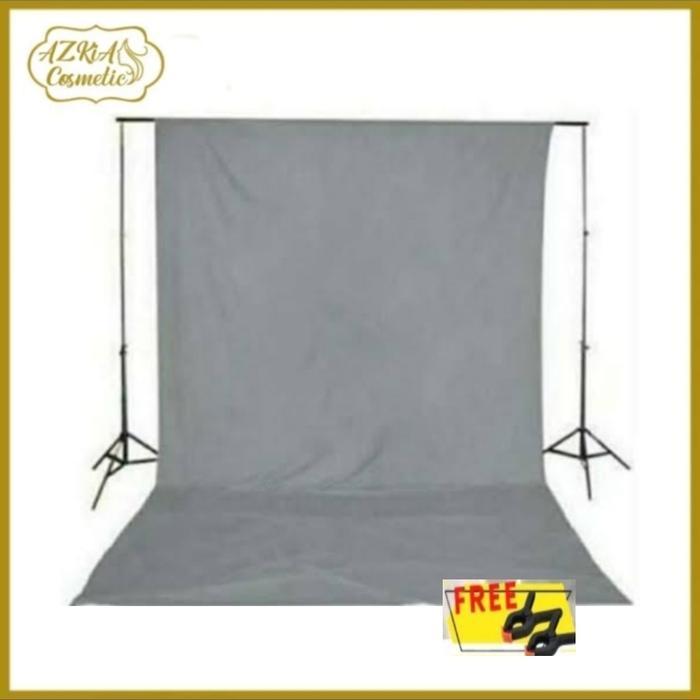 Kain background abu polos 2.5x3m Background backdrop foto studio