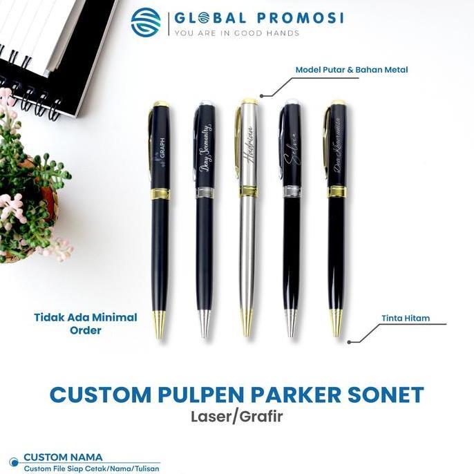 Whox- Grafir Pulpen Metal Custom Model Parker Sonet Souvenir/Promosi