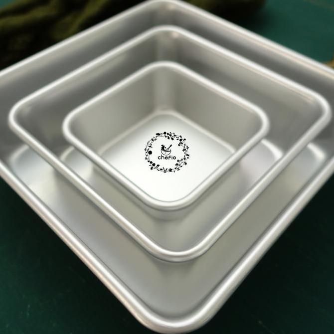 Bingbung- Chefio Loyang Kotak Aluminium Tanpa Sambungan Press / Bolu Cake Lapis