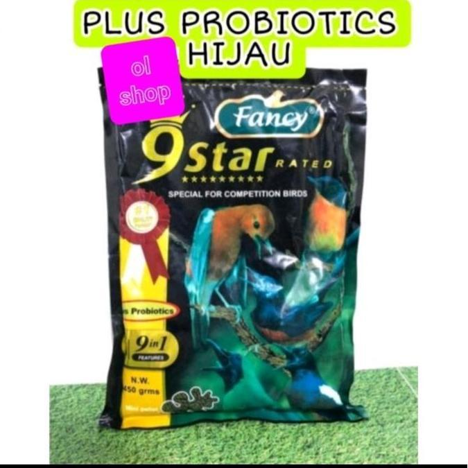 Bluee- Fancy 9Star Sewed 9In1 Herbal Pakan Burung Pelet Voer Hijau Asli Natural
