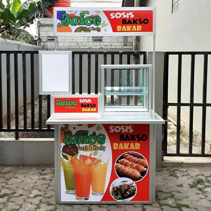 Terlaris Booth Portable Rak Daftar Menu Palang Depan Etalase Mini