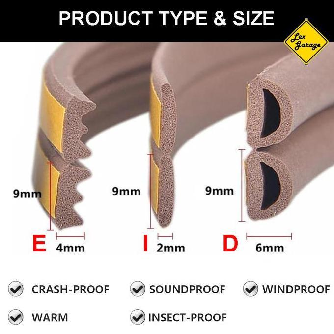 Door Seal Strip Karet Busa Peredam Suara Penutup Celah Pintu Jendela
