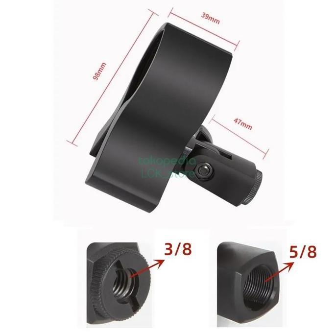 Mic Holder Universal Large Mikrofon Wireless Clip Clamp Condenser Mic