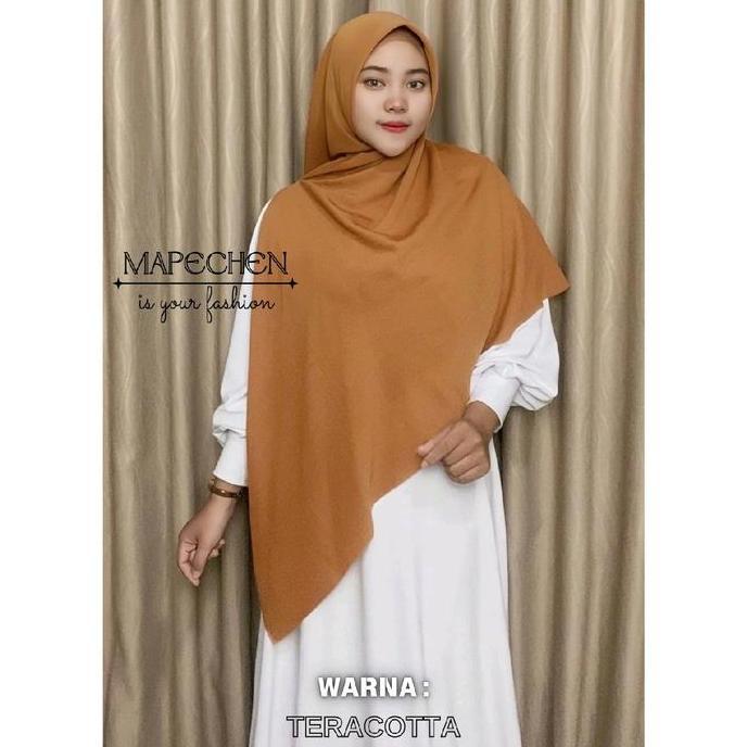 Terpopuler- Hijab Syar'I Polos 130X130 Jilbab Jumbo Segiempat Voal Premium Laser Cut