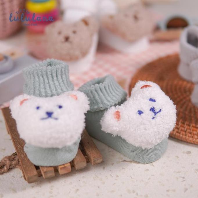Larisbanget- Little Lululana - Thicky | Kaos Kaki Bayi Unisex Sepatu Anak Bayi 3D Beruang | Newborn 