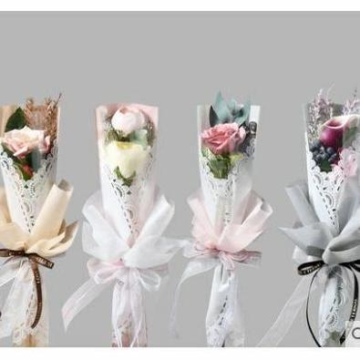 BUKET BUNGA SINGLE ROSE BOUQUET/BUKET VALENTINE/SETANGKAI MAWAR ASLI