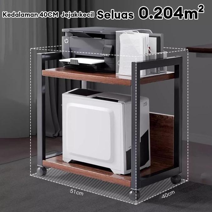Rak Susun Serbaguna Rak Printer Rak Dapur Multi-Lapisan Dengan Roda Rak Microwave Dudukan Printer Da