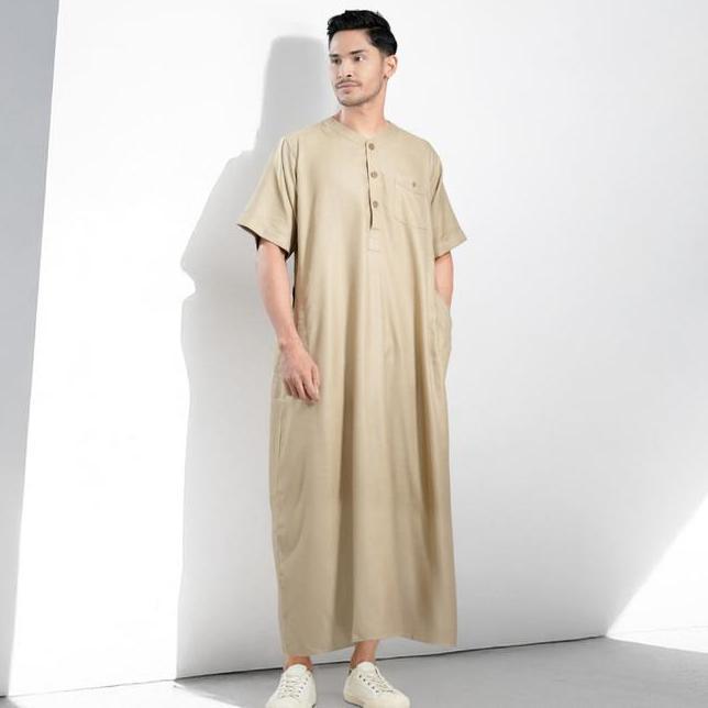 Muslimadani Jubah Dewasa Syafiq Gamis Pria Lengan Pendek