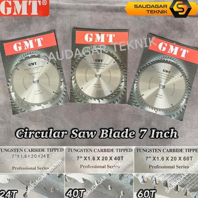 Mata Gergaji Potong Kayu GMT 7 Inch 24T 40T 60T Circular Saw Blade 7" 24 T 40 T 60 T Mata Circle 7 I