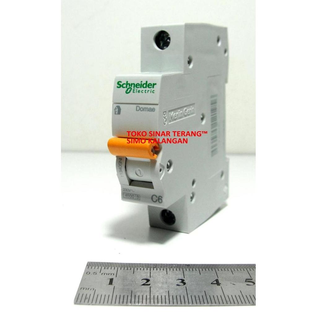 Listrikk- Mcb Schneider Domae 4A 900W (Sni) Original I Mcb Domae C4 Oranye 4 Ampere 4 A Stut Pemutus