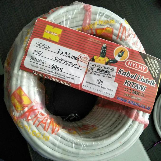 Listrikk- Kabel Listrik Nyl Hy 2X0.5X50M Merk Kitani