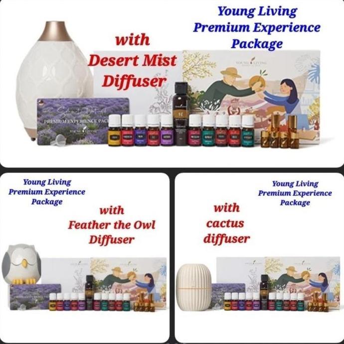 YOUNG LIVING YL EO Premium Experience Package  Desert Mist Diffuser / Cactus Diffuser /Feather The O