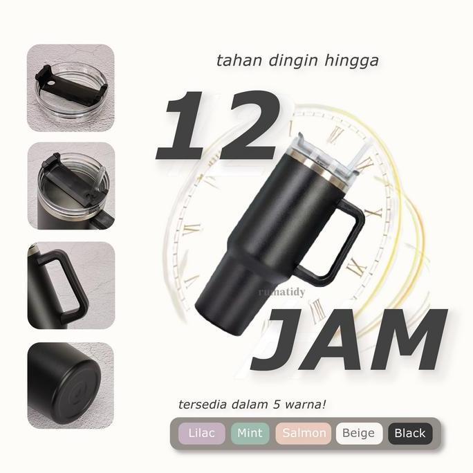HUGO Tumbler Stainless Jumbo 1,2 Liter  Tahan Panas Dingin 8-12 Jam Botol Minum Kopi Termos Tahan Pa
