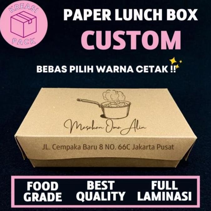 Cetak Paper Lunch Box Custom Logo (Kotak Makan Kraft) - 500 pcs