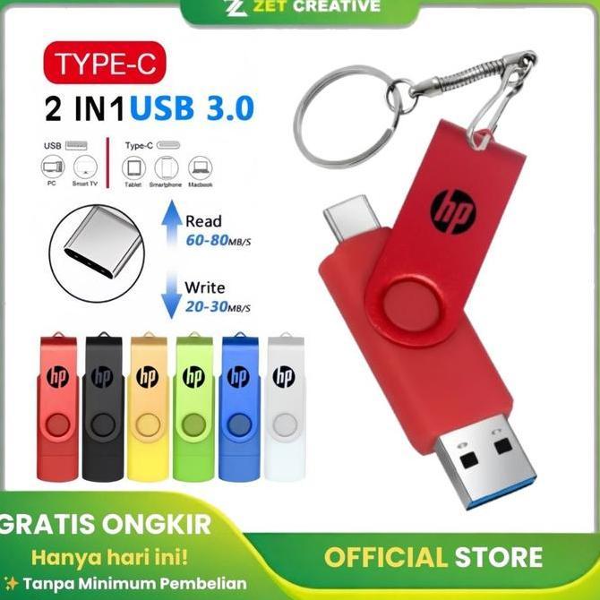 Flashdisk OTG Type C 1TB / 2TB USB 3.1 Ultra Dual USB Flash Drive untuk HP & Laptop Penyimpanan Stor