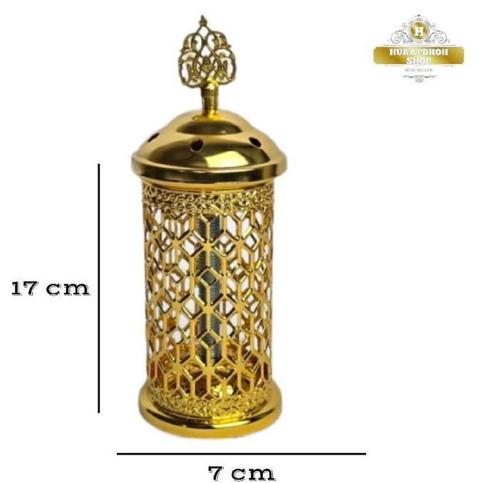Tempat Bakar Dupa Mabkharah Bukhur Logam Emas Arab Mabkharah Pembakar Dupa