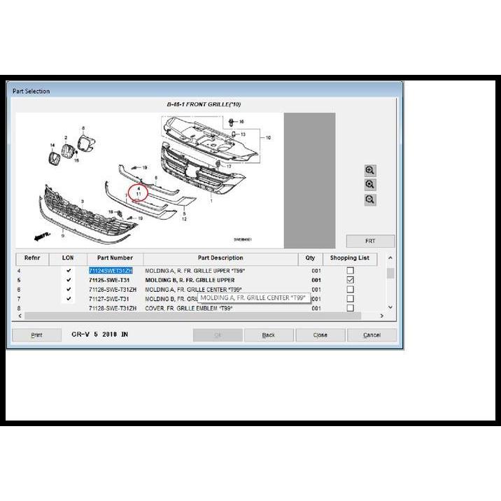 BEST DEAL LIST GRILL CRV GEN 3 2010-2011 ORIGINAL 