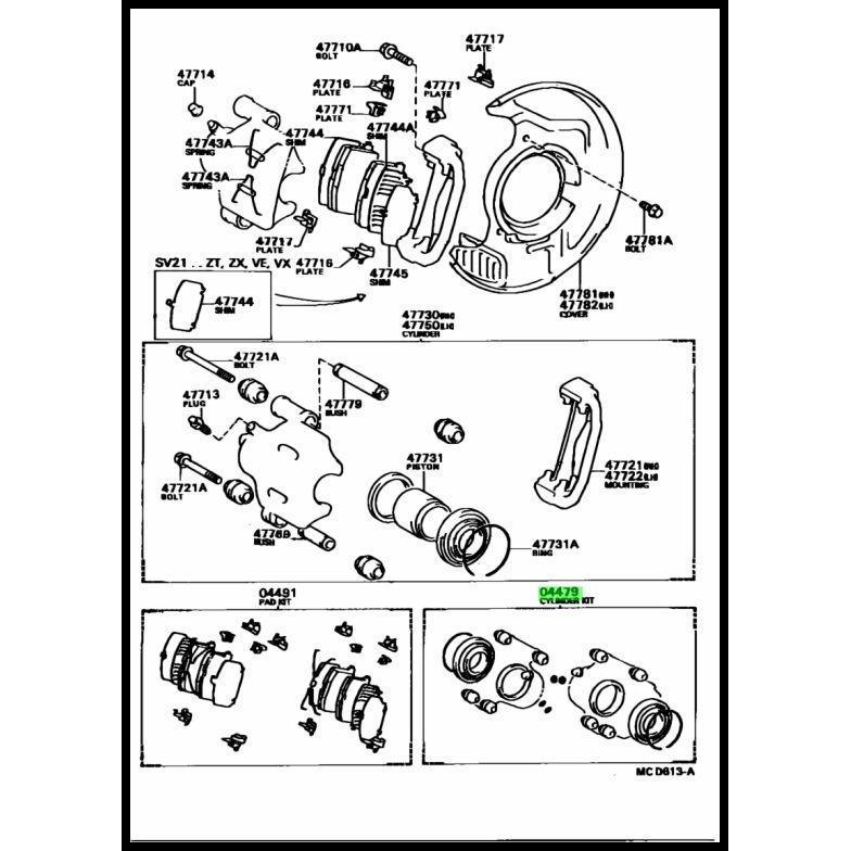 GRATIS ONGKIR KARET SEAL KALIPER REM DEPAN CORONA ST171 04479-32XNX ORI 