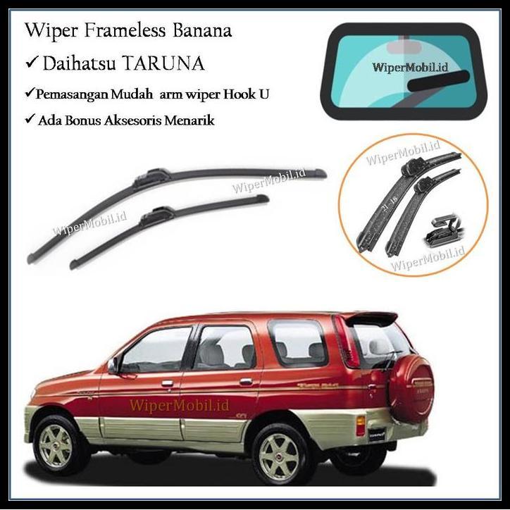 DISKON WIPER FRAMELESS KACA MOBIL DAIHATSU TARUNA 99 2001 2002 2003 2004 2005 