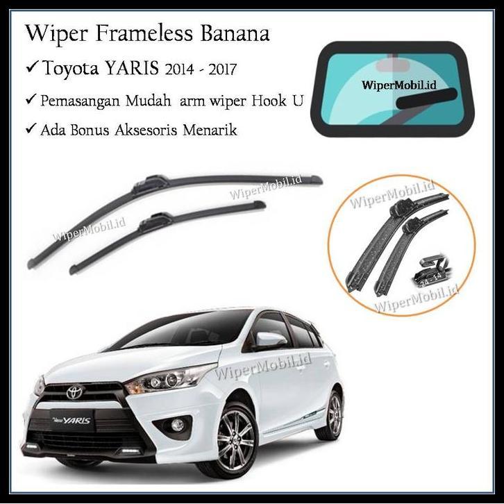 TERBARU WIPER FRAMELESS TOYOTA YARIS 2014 2015 2016 2017
