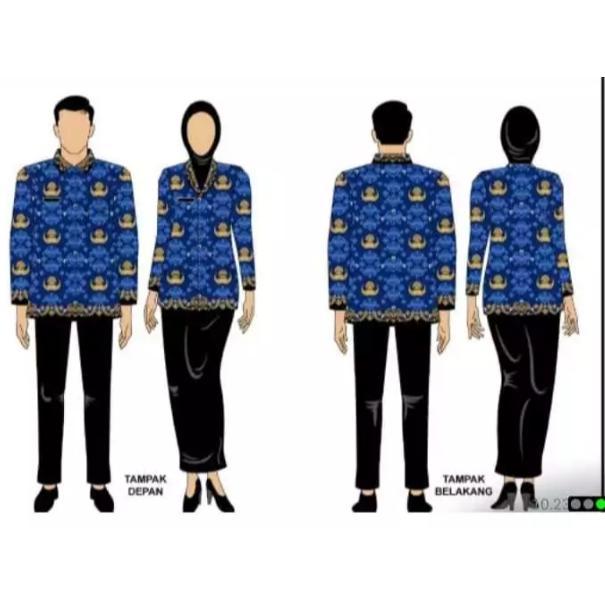 Unik Batik Korpri Kerah Hitam Terbaru Full Furing Bahan Semi Sutra Halus,Nyaman Di Pake