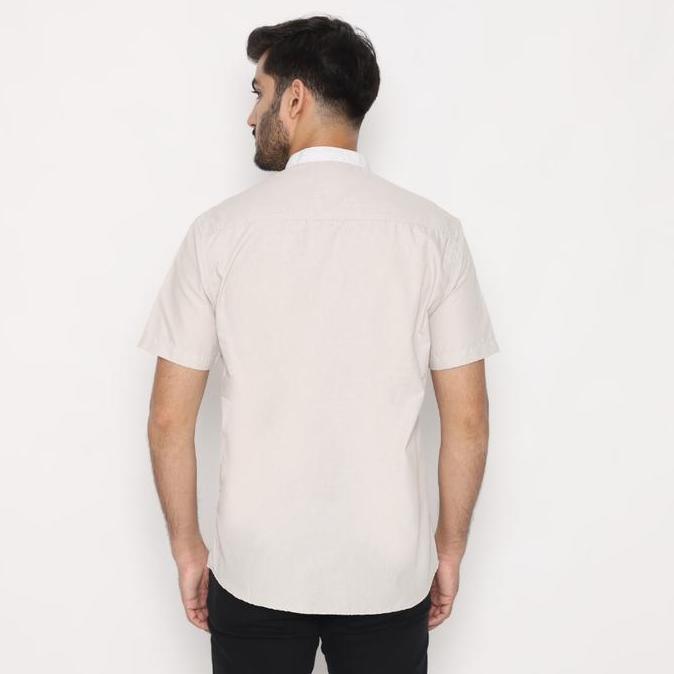 Dancus Kemeja Koko Couple Ayah Anak Lengan Pendek Motif Bordir Warna Cream OLRM264