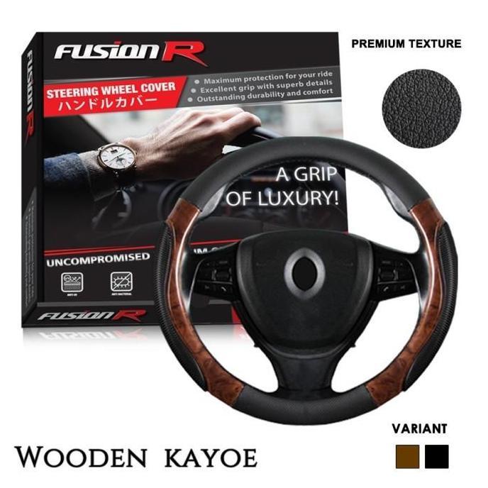 INNOVA REBORN Cover Sarung Stir Setir Mobil WOODEN KAYU Kulit FUSION R