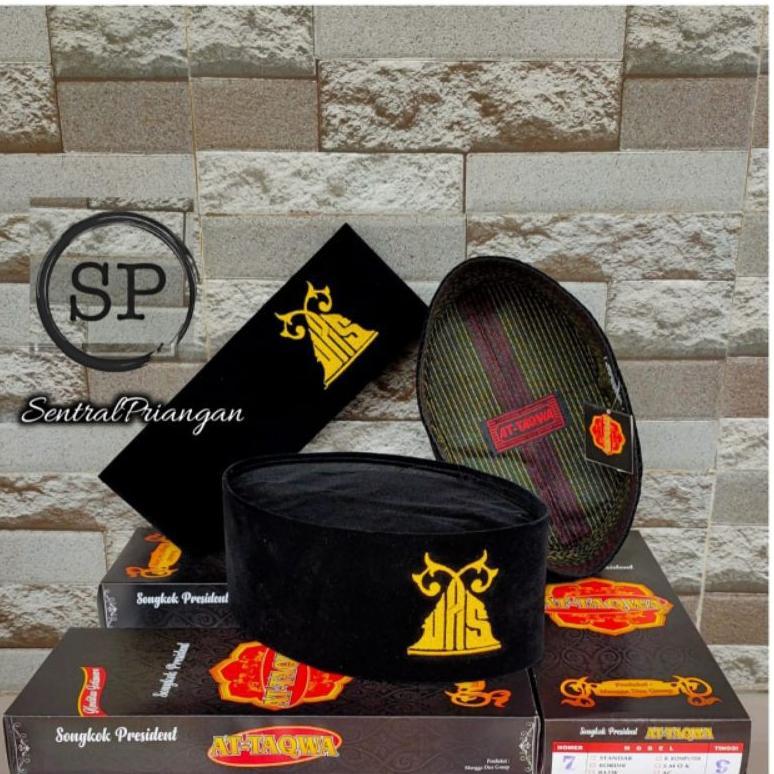 Peci Hitam Polos Songkok Kopiah Bordir Logo Uas Peci Uas